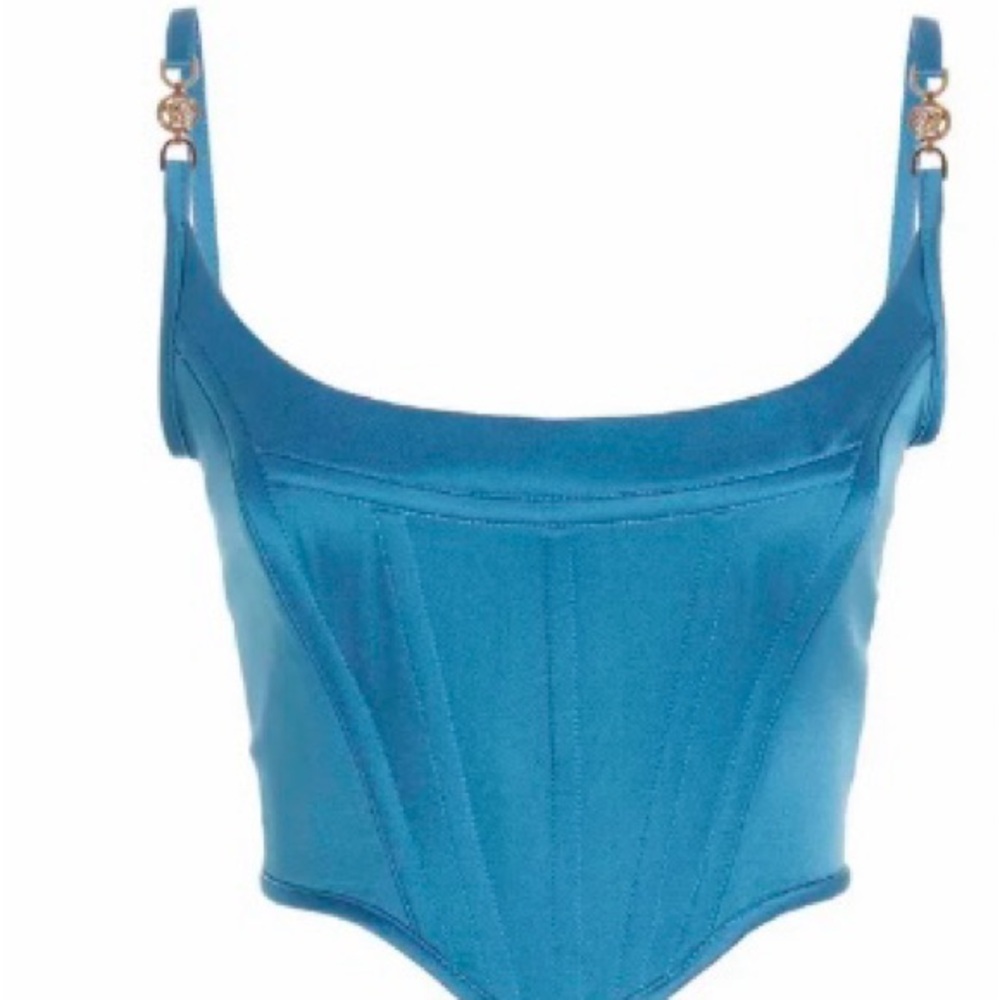 Versace Medusa satin corset top